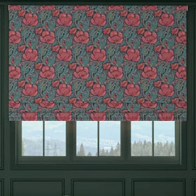 HOUSE Llewelyn-Bowen Down The Dilly Printed Velvet Made To Measure Roman Blind Sanguine