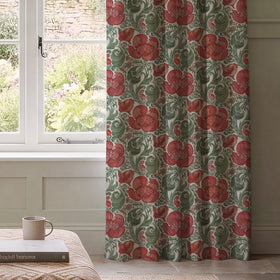 HOUSE Llewelyn-Bowen Down The Dilly Printed Velvet Made To Measure Curtains Crimson
