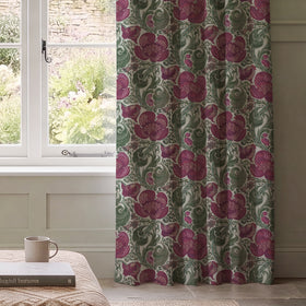 HOUSE Llewelyn-Bowen Down The Dilly Printed Velvet Made To Measure Curtains Damson