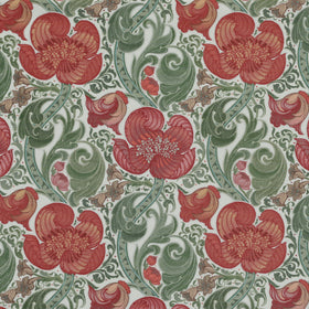 HOUSE Llewelyn-Bowen Down The Dilly Printed Velvet Fabric Crimson
