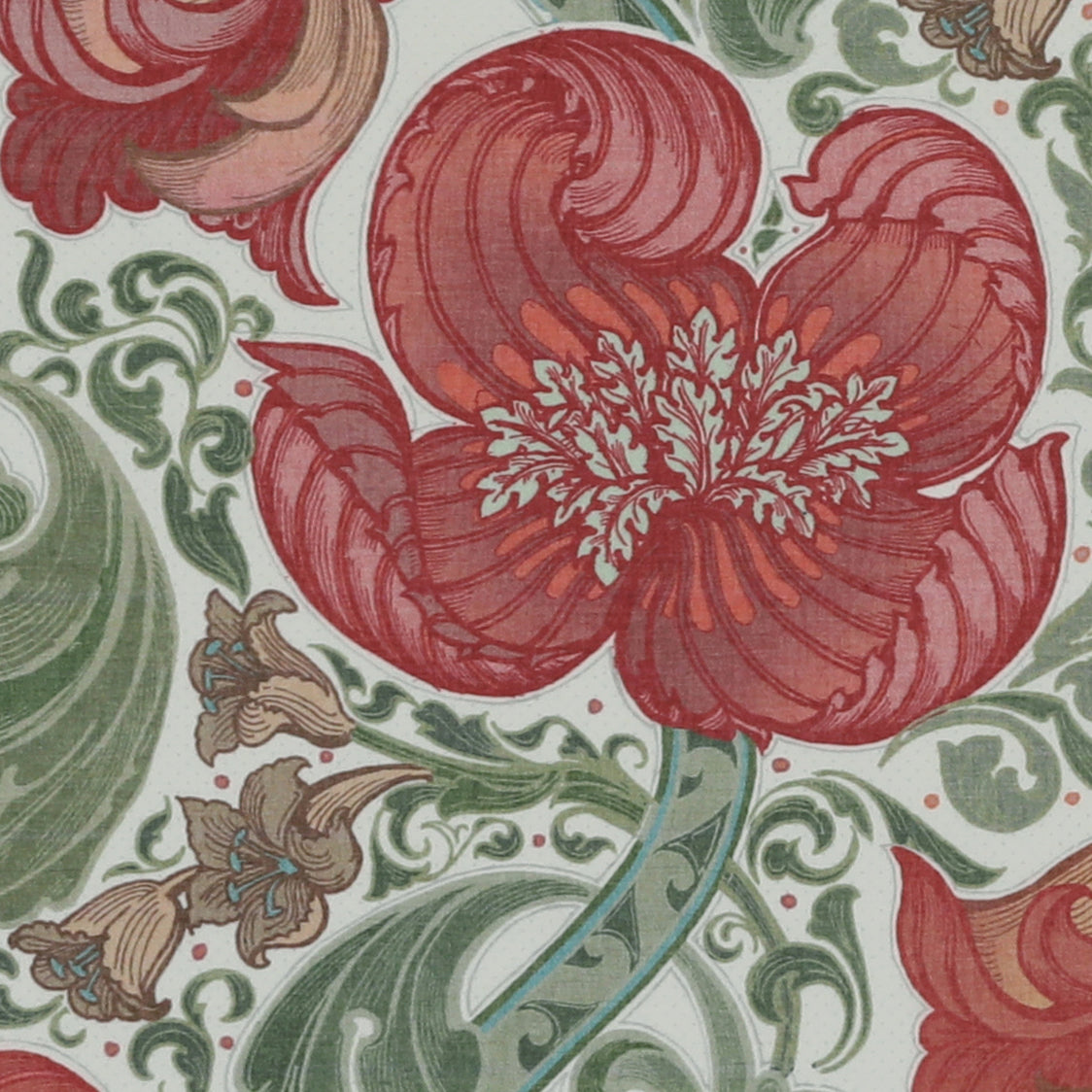 HOUSE Llewelyn-Bowen Down The Dilly Printed Velvet Fabric Crimson