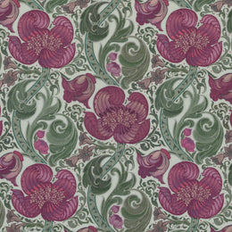 HOUSE Llewelyn-Bowen Down The Dilly Printed Velvet Fabric Damson