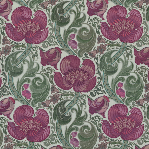 HOUSE Llewelyn-Bowen Down The Dilly Printed Velvet Fabric Damson