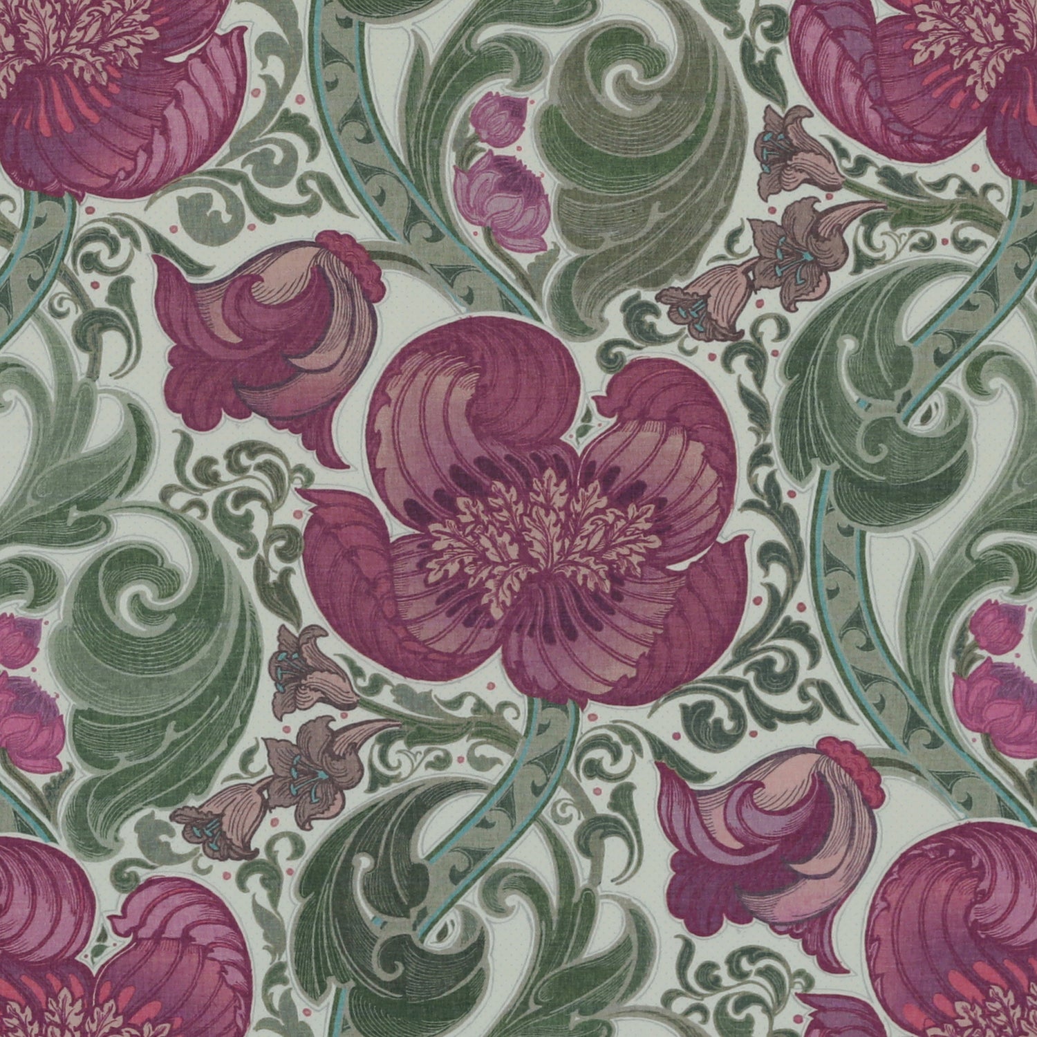 HOUSE Llewelyn-Bowen Down The Dilly Printed Velvet Fabric Damson