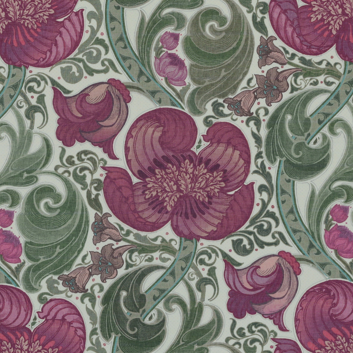 HOUSE Llewelyn-Bowen Down The Dilly Printed Velvet Fabric Damson