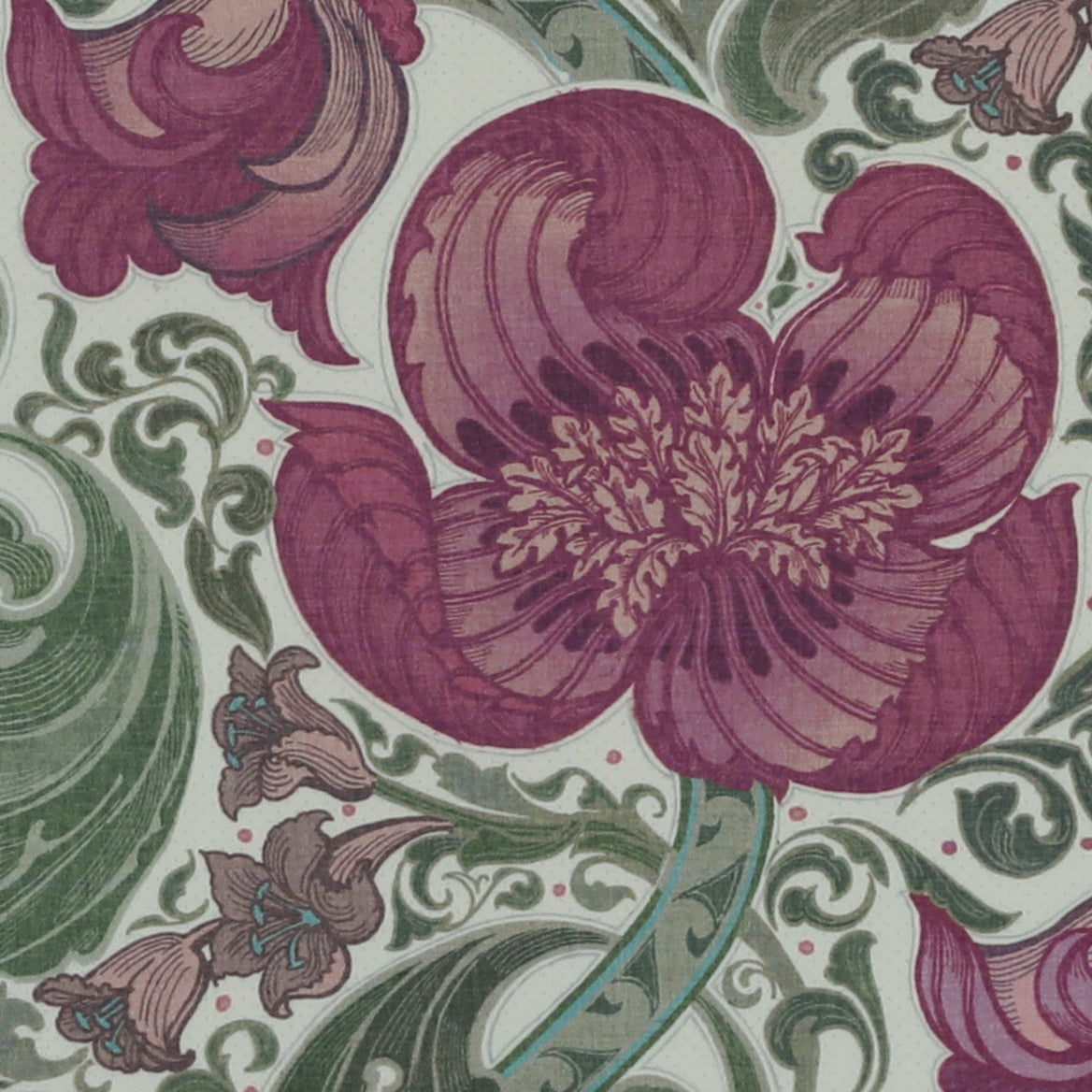 HOUSE Llewelyn-Bowen Down The Dilly Printed Velvet Fabric Damson