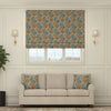 HOUSE Llewelyn-Bowen Down The Dilly Printed Velvet Made To Measure Roman Blind Cerulean