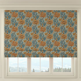 HOUSE Llewelyn-Bowen Down The Dilly Printed Velvet Made To Measure Roman Blind Cerulean
