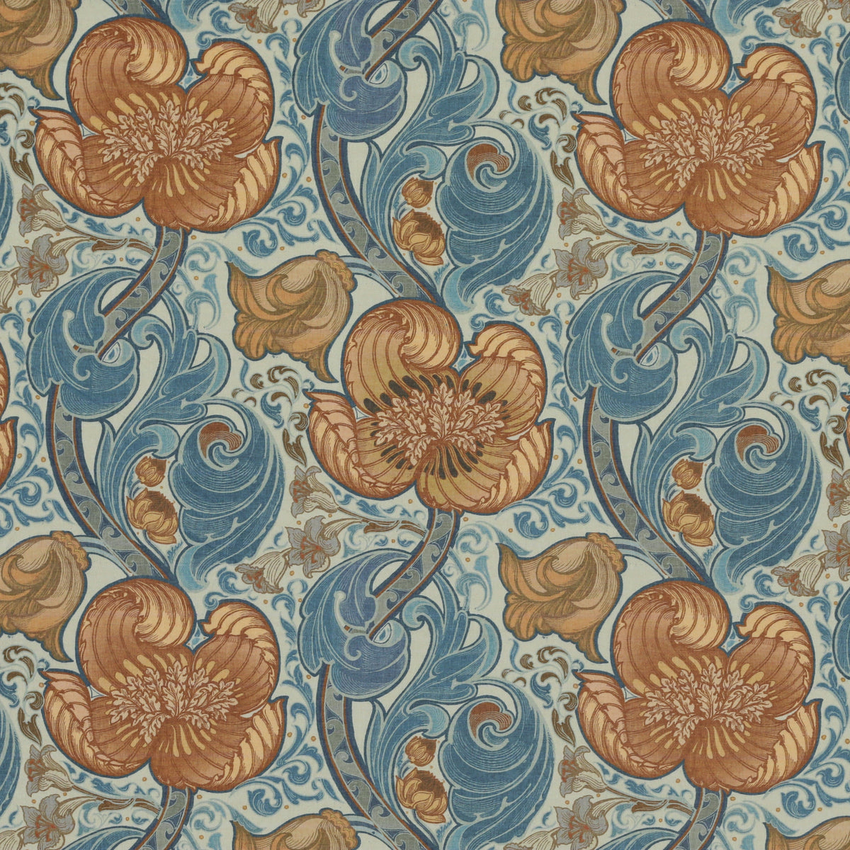 HOUSE Llewelyn-Bowen Down The Dilly Printed Velvet Made To Measure Roman Blind Cerulean