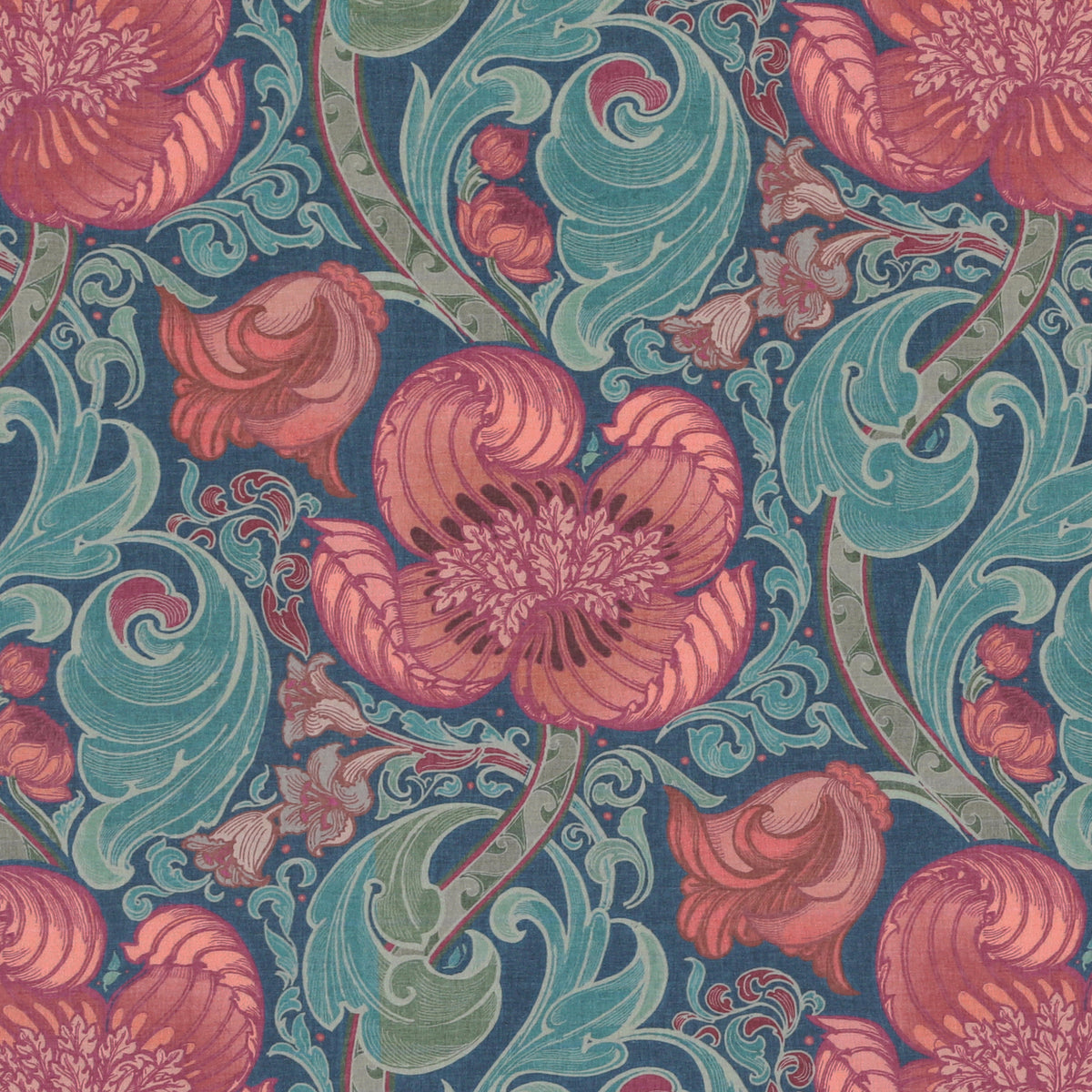 HOUSE Llewelyn-Bowen Down The Dilly Printed Velvet Made To Measure Roman Blind Sanguine