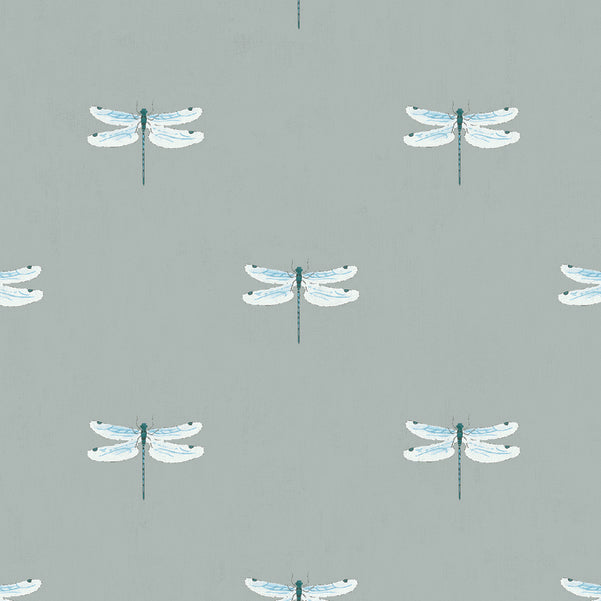 Sophie Allport Dragonfly Made to Measure Blackout Roller Blind Grey Blue