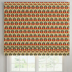 ANTE DECOR Cadiz Printed Cotton Made To Measure Roman Blind Burnt Umber