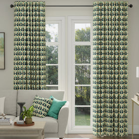ANTE DECOR Cadiz Printed Cotton Made To Measure Curtains Lapis