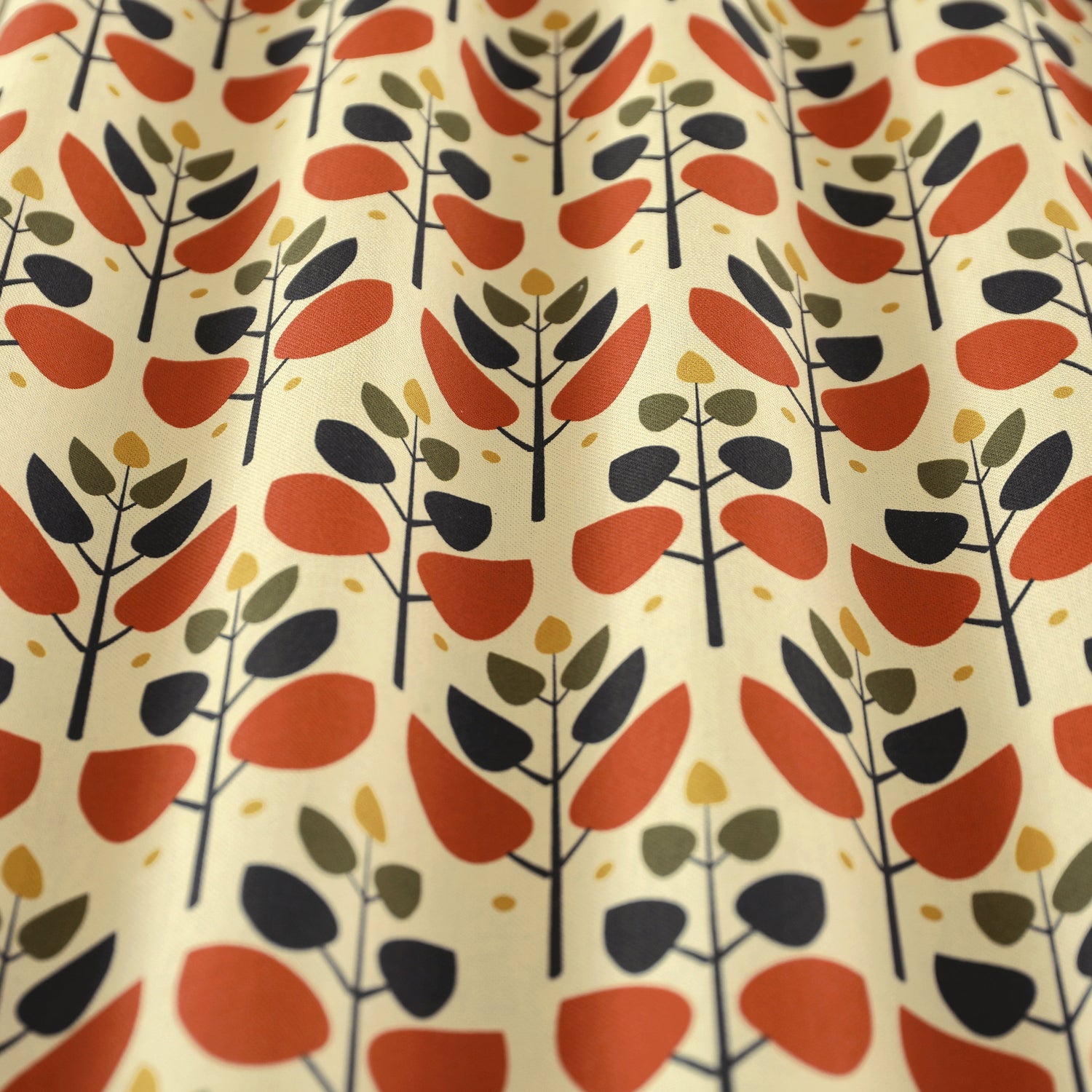 ANTE DECOR Cadiz Printed Cotton Made To Measure Curtains Burnt Umber