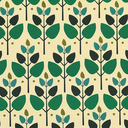 ANTE DECOR Cadiz Printed Cotton Fabric Emerald