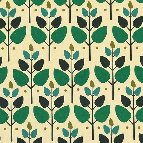 ANTE DECOR Cadiz Printed Cotton Fabric Emerald