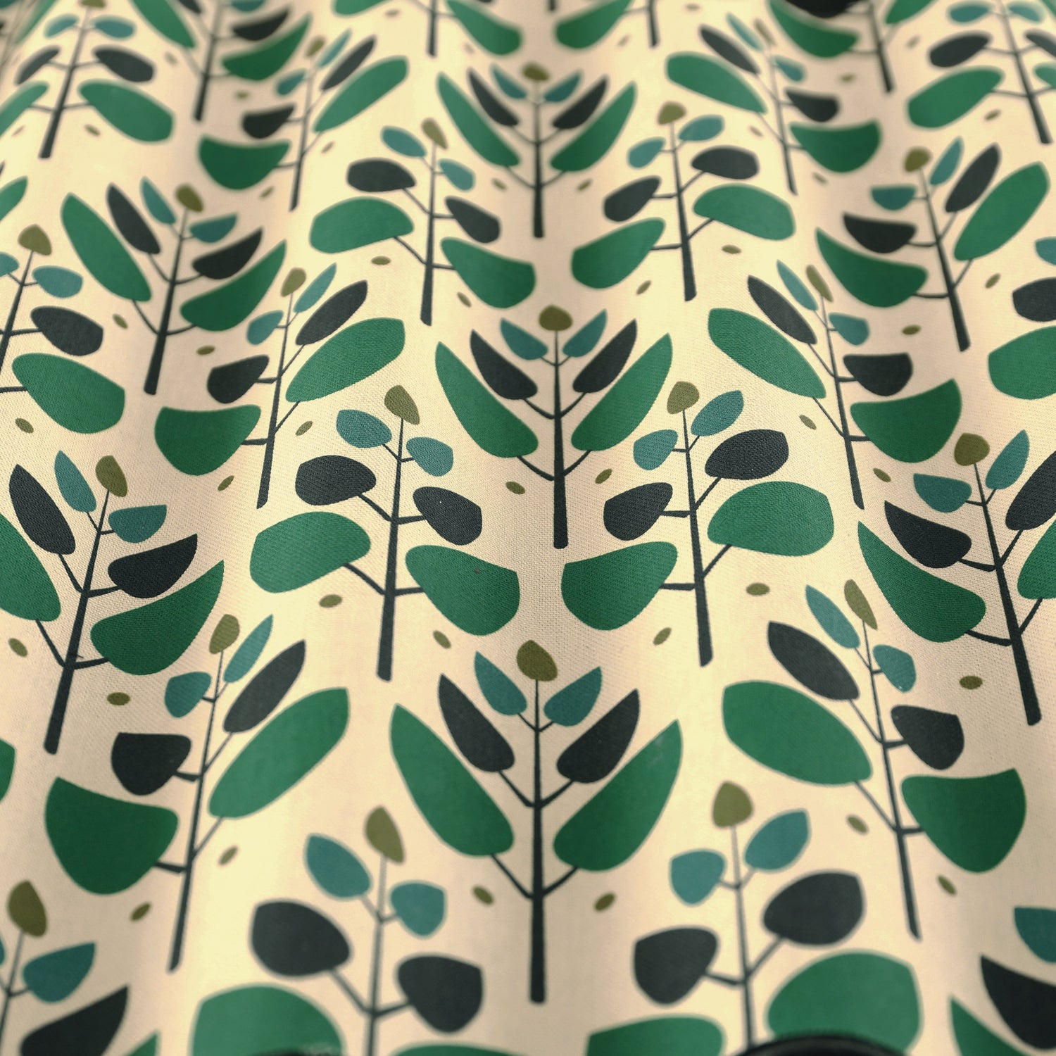 ANTE DECOR Cadiz Printed Cotton Made To Measure Curtains Emerald