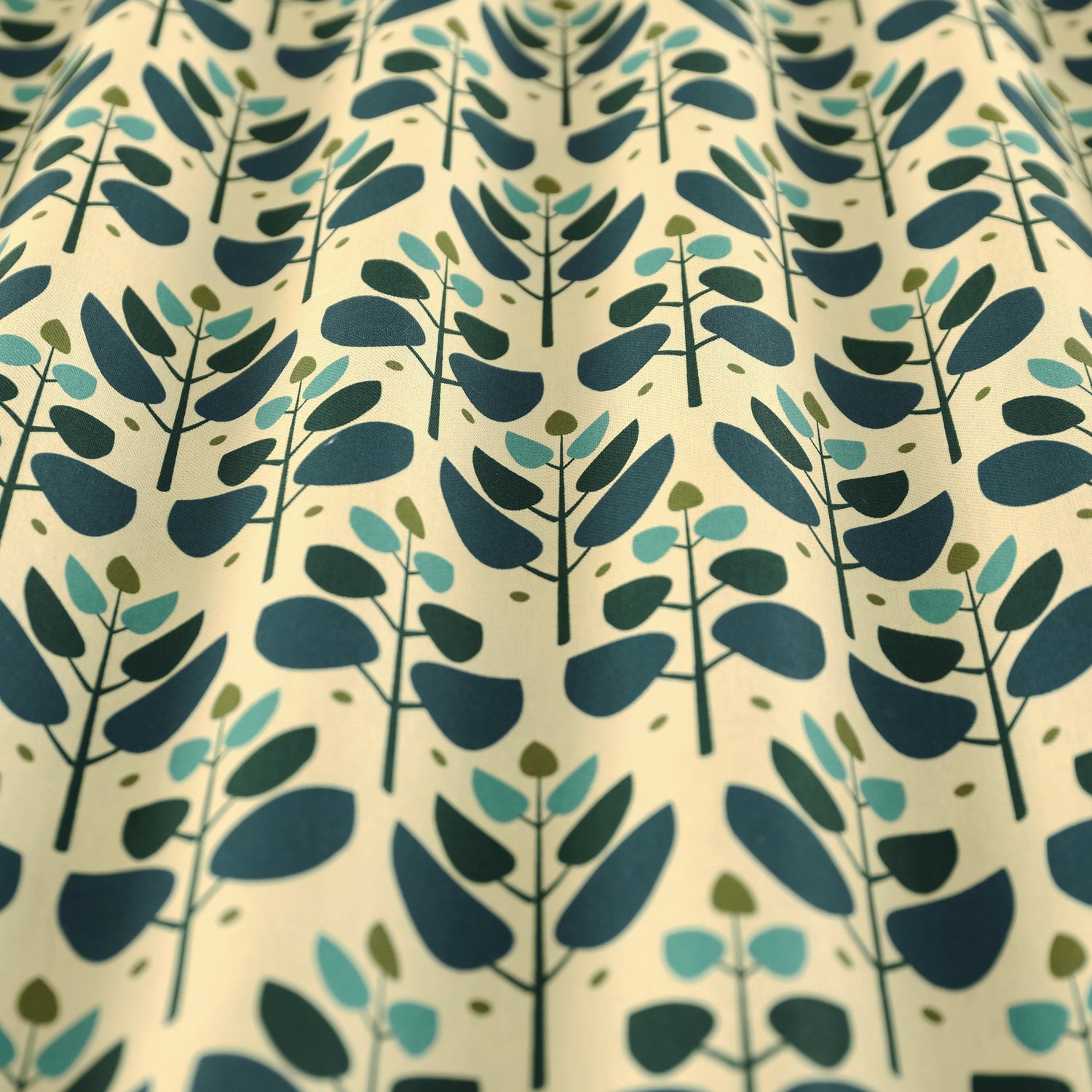 ANTE DECOR Cadiz Printed Cotton Made To Measure Roman Blind Lapis