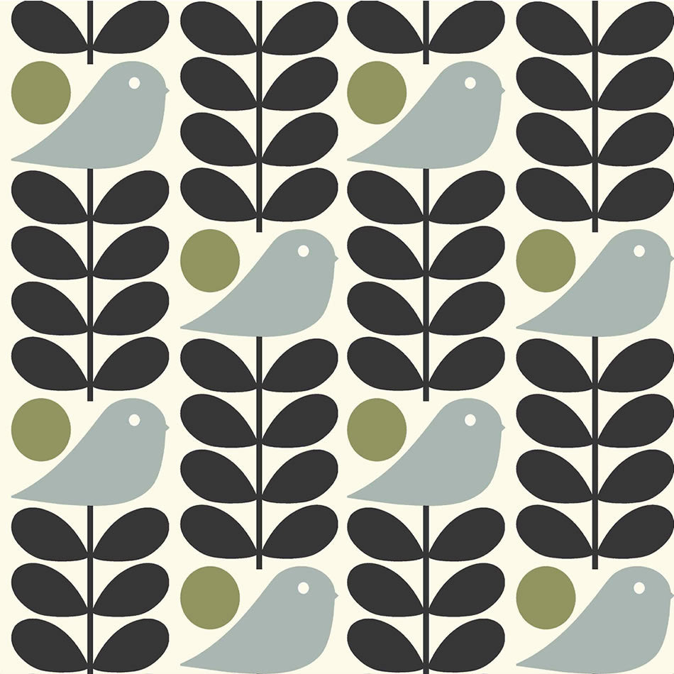 Orla Kiely Early Bird Made to Measure Blackout Roller Blind Granite