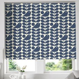 Orla Kiely Early Bird Made to Measure Roman Blind Dark Marine