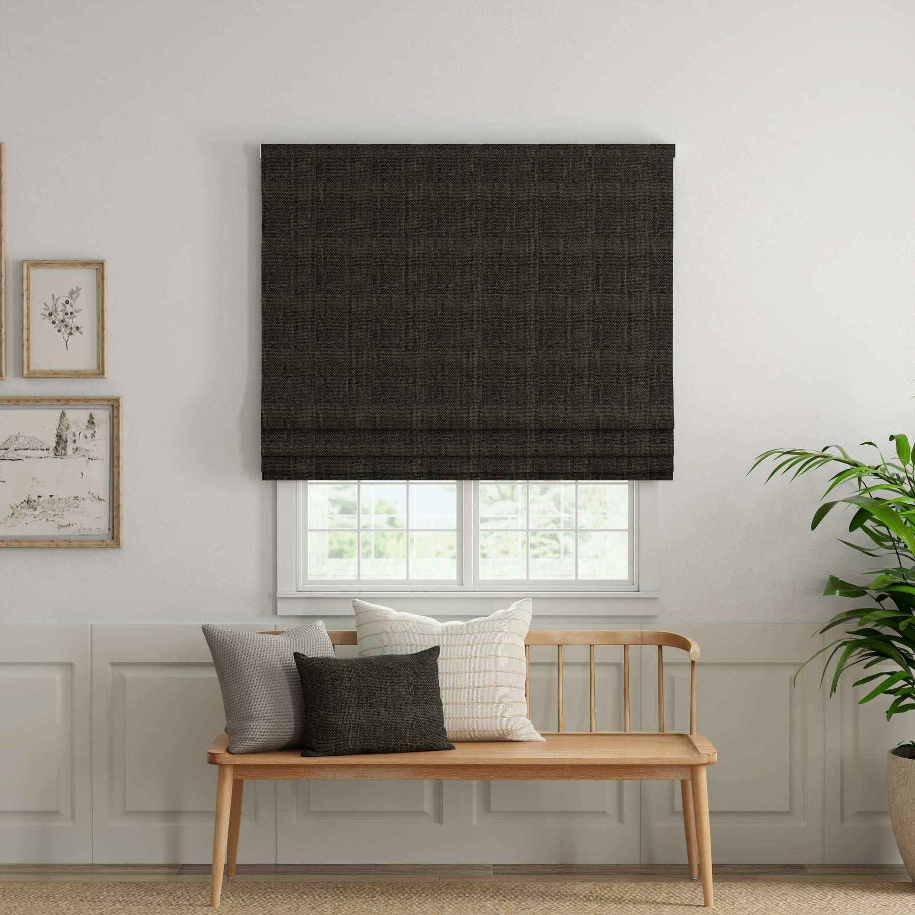 ANTE DECOR Eden Made To Measure Roman Blind Black