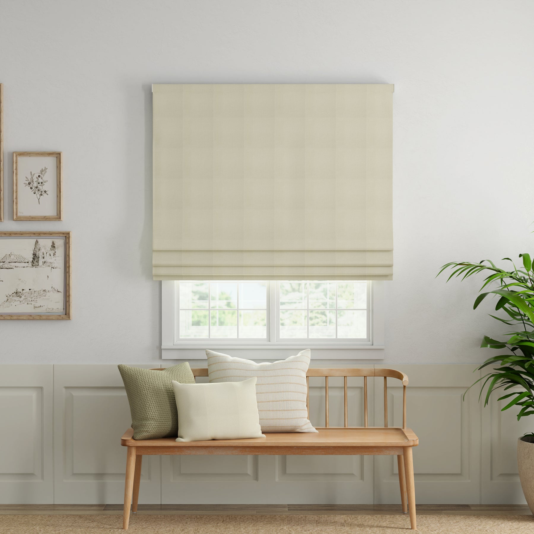 ANTE DECOR Eden Made To Measure Roman Blind Ivory