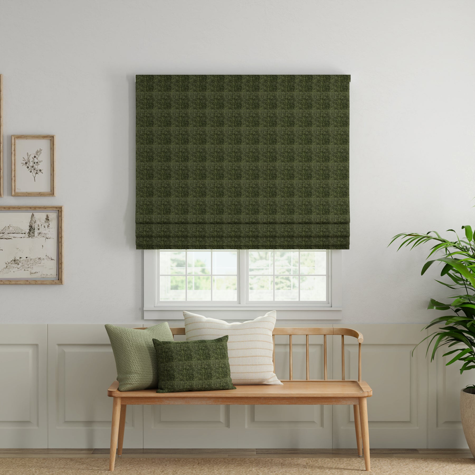 ANTE DECOR Eden Made To Measure Roman Blind Olive