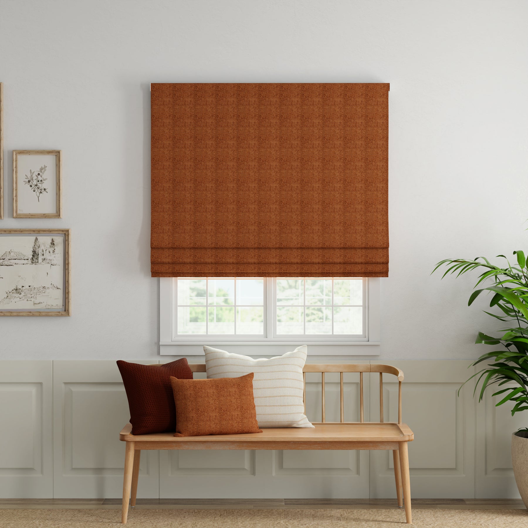ANTE DECOR Eden Made To Measure Roman Blind Terracotta