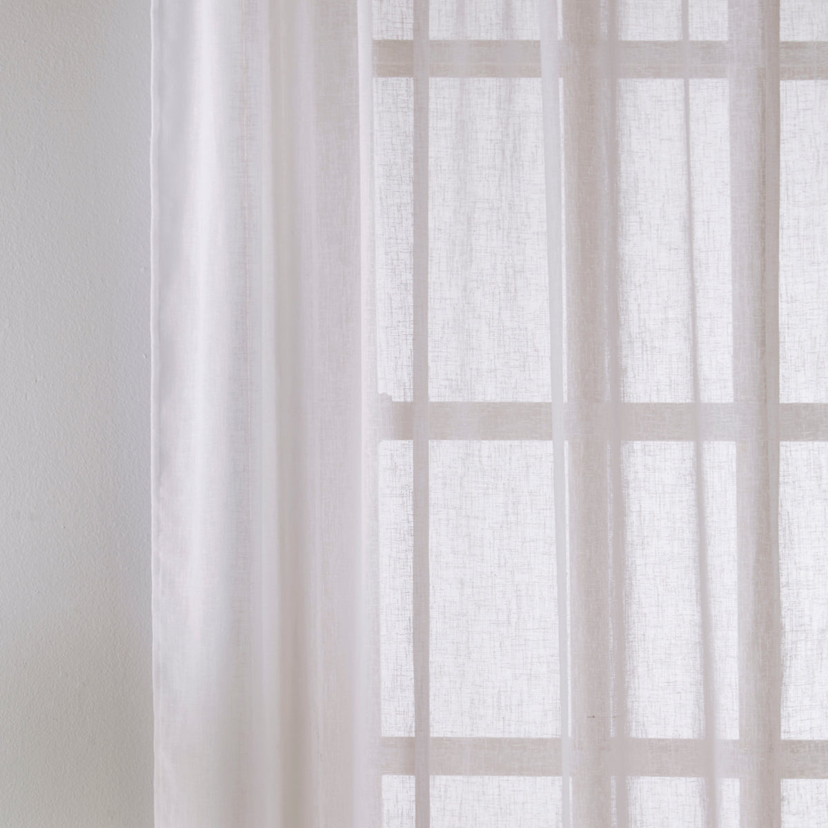 Eden Panel Slot Top Ready Made Single Voile Curtain White