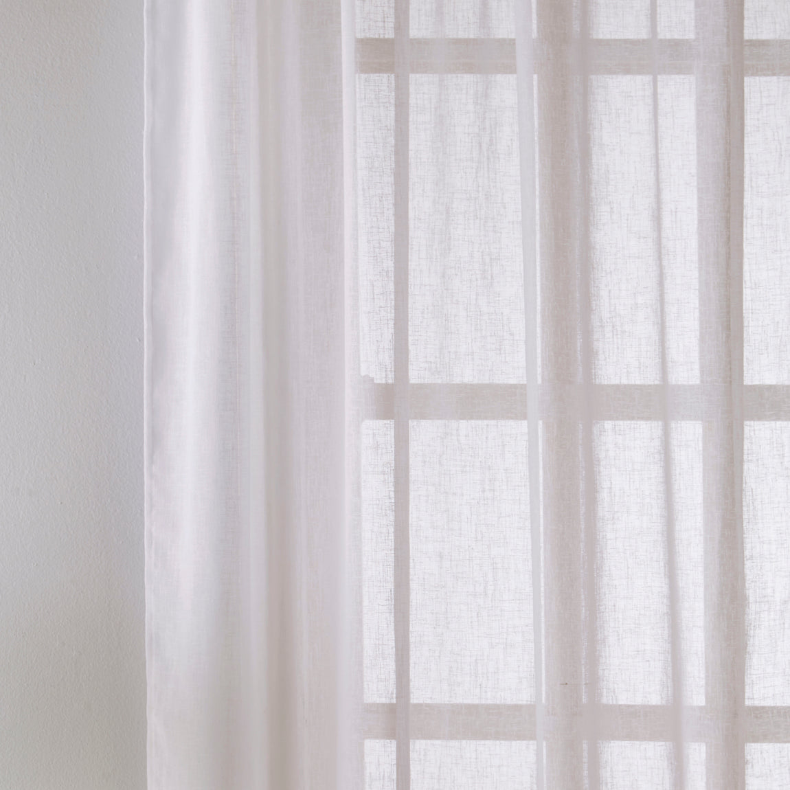 Eden Panel Slot Top Ready Made Single Voile Curtain White