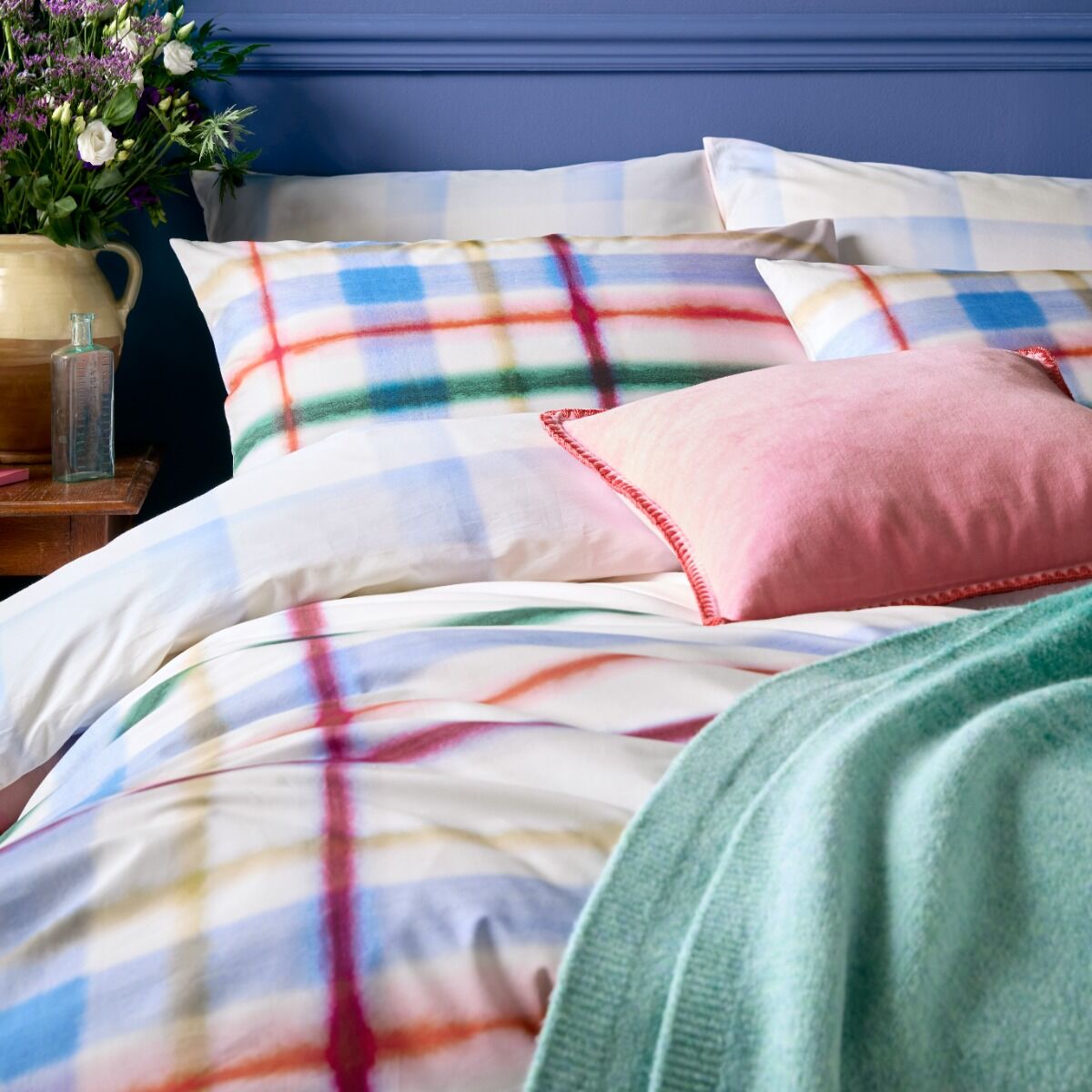 Bluebellgray Edinburgh Plaid Duvet Cover Bedding Set Piper Multi