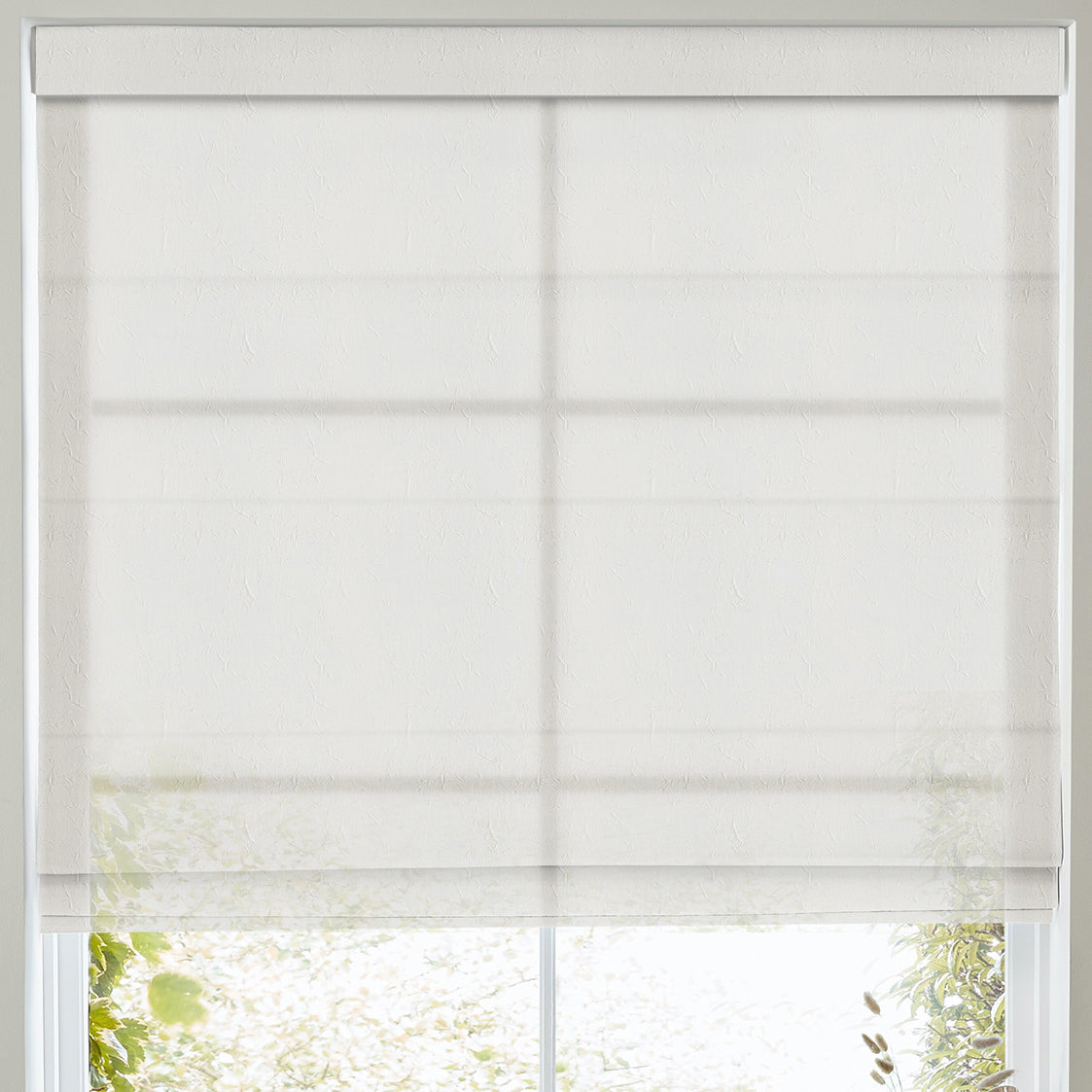 Ivory Eloise Sheer Voile Made to Measure Roman Blind | Terrys