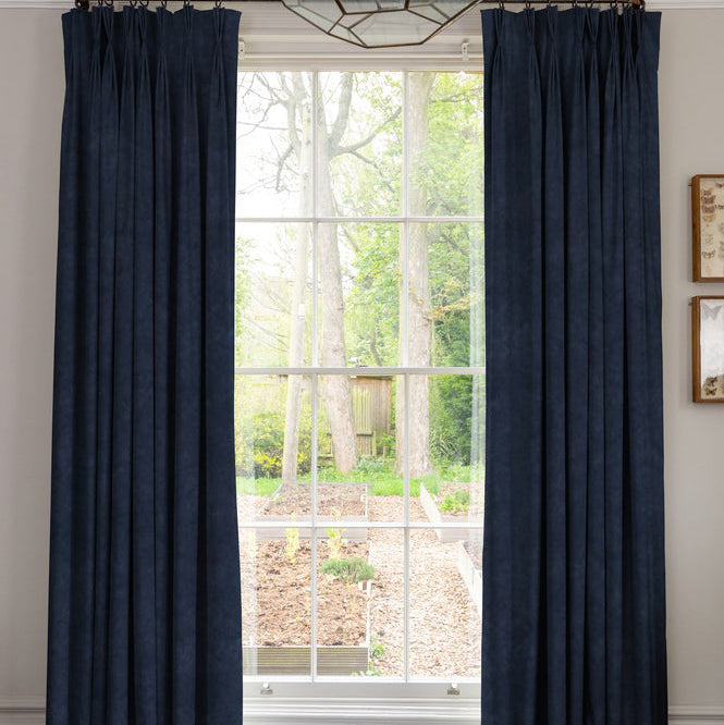 Linda Barker Elsie Velvet Made To Measure Curtains Deep Blue