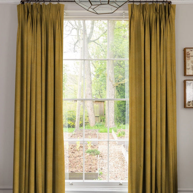 Linda Barker Elsie Velvet Made To Measure Curtains Ochre