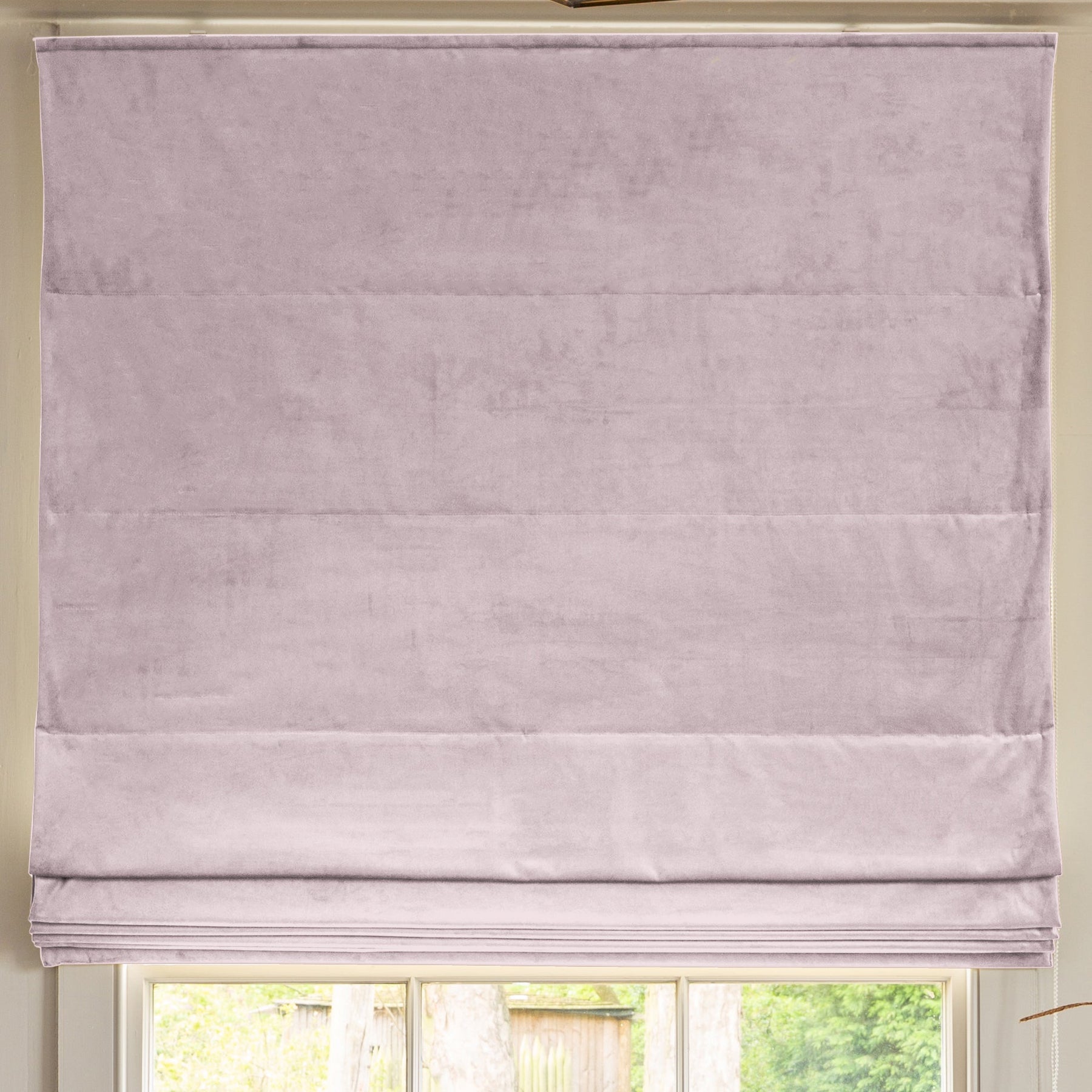 Linda Barker Elsie Velvet Made To Measure Roman Blind Blush