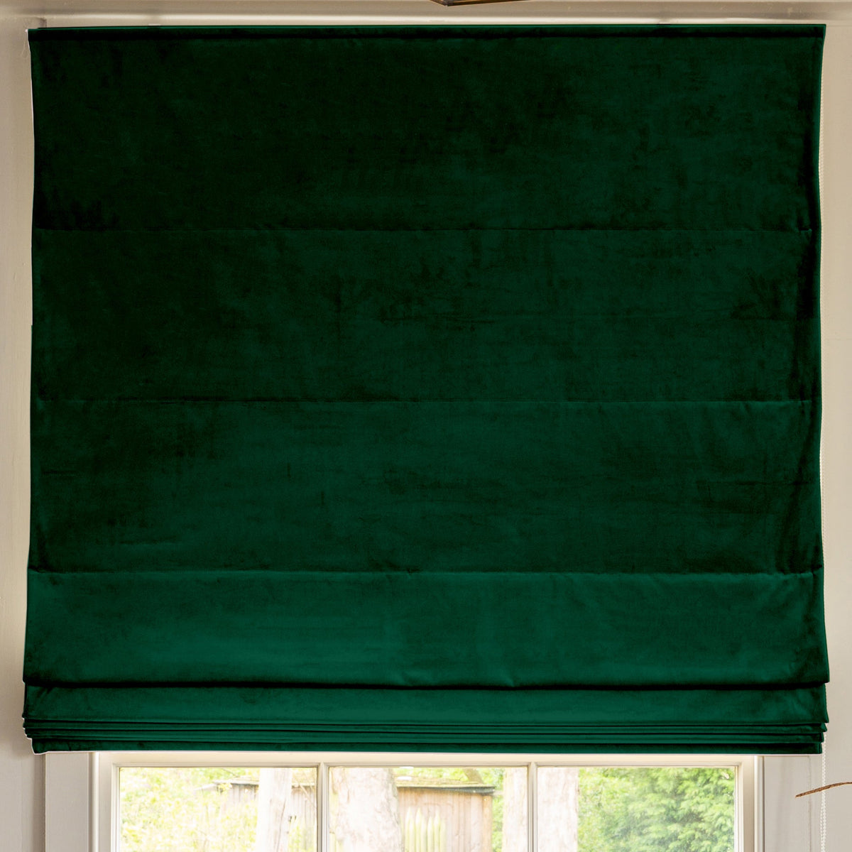 Linda Barker Elsie Velvet Made To Measure Roman Blind Dark Green