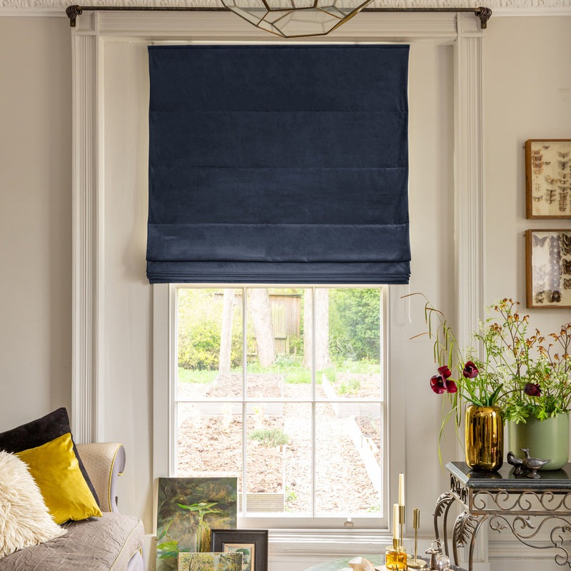 Linda Barker Elsie Velvet Made To Measure Curtains Deep Blue