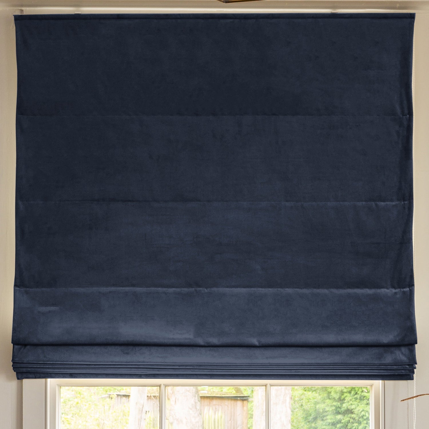 Linda Barker Elsie Velvet Made To Measure Roman Blind Deep Blue