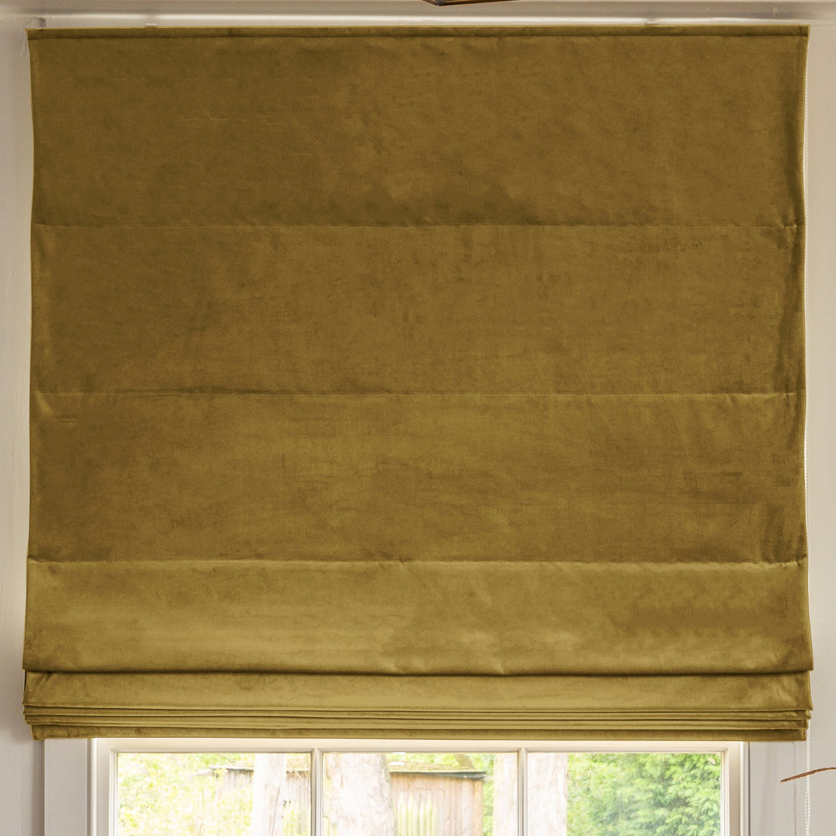 Linda Barker Elsie Velvet Made To Measure Roman Blind Ochre