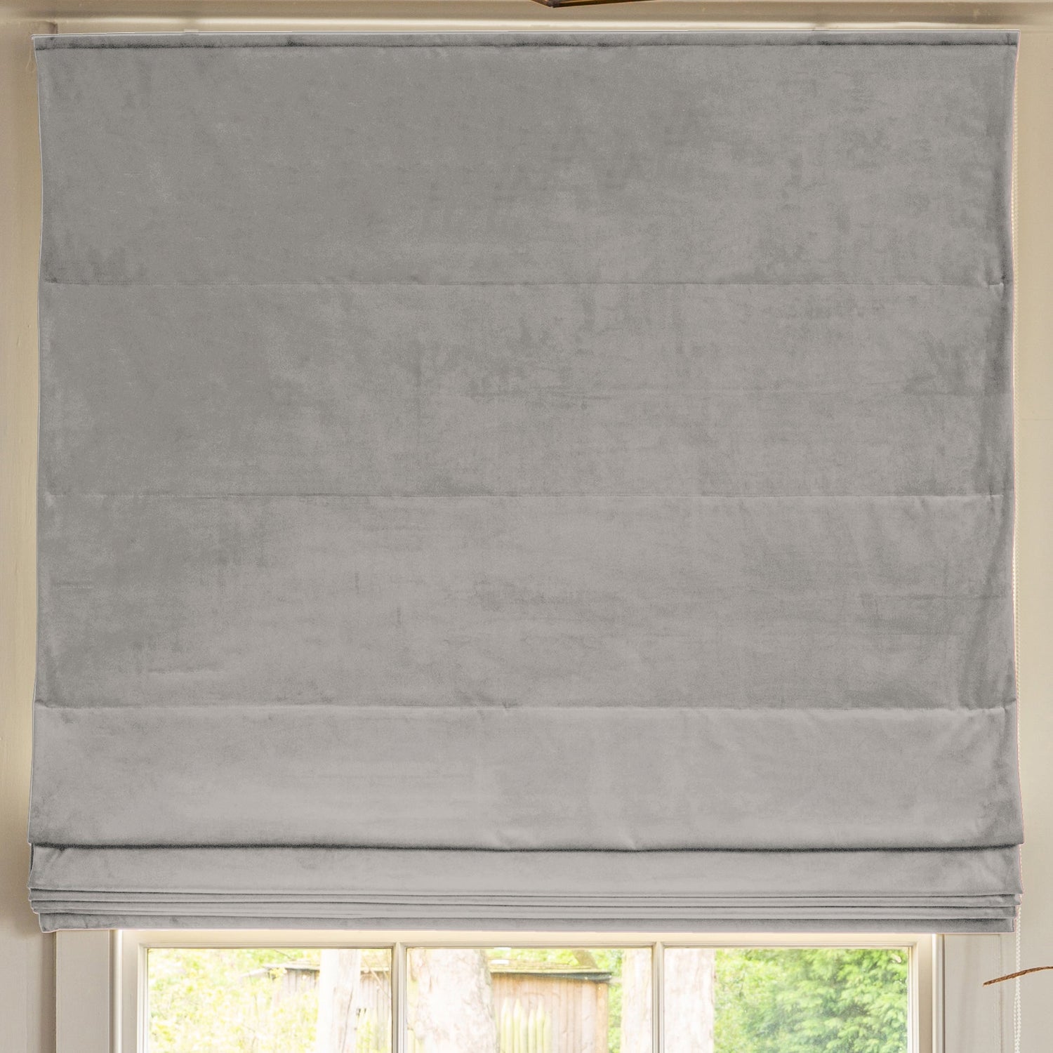 Linda Barker Elsie Velvet Made To Measure Roman Blind Silver