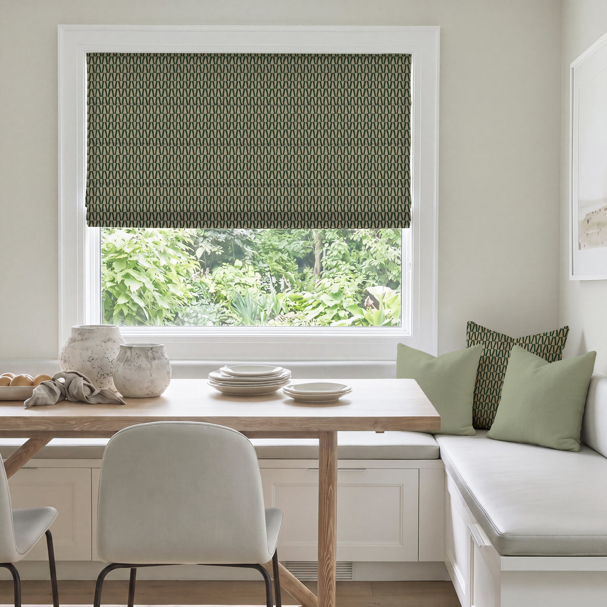 ANTE DECOR Elton Made To Measure Roman Blind Juniper Green