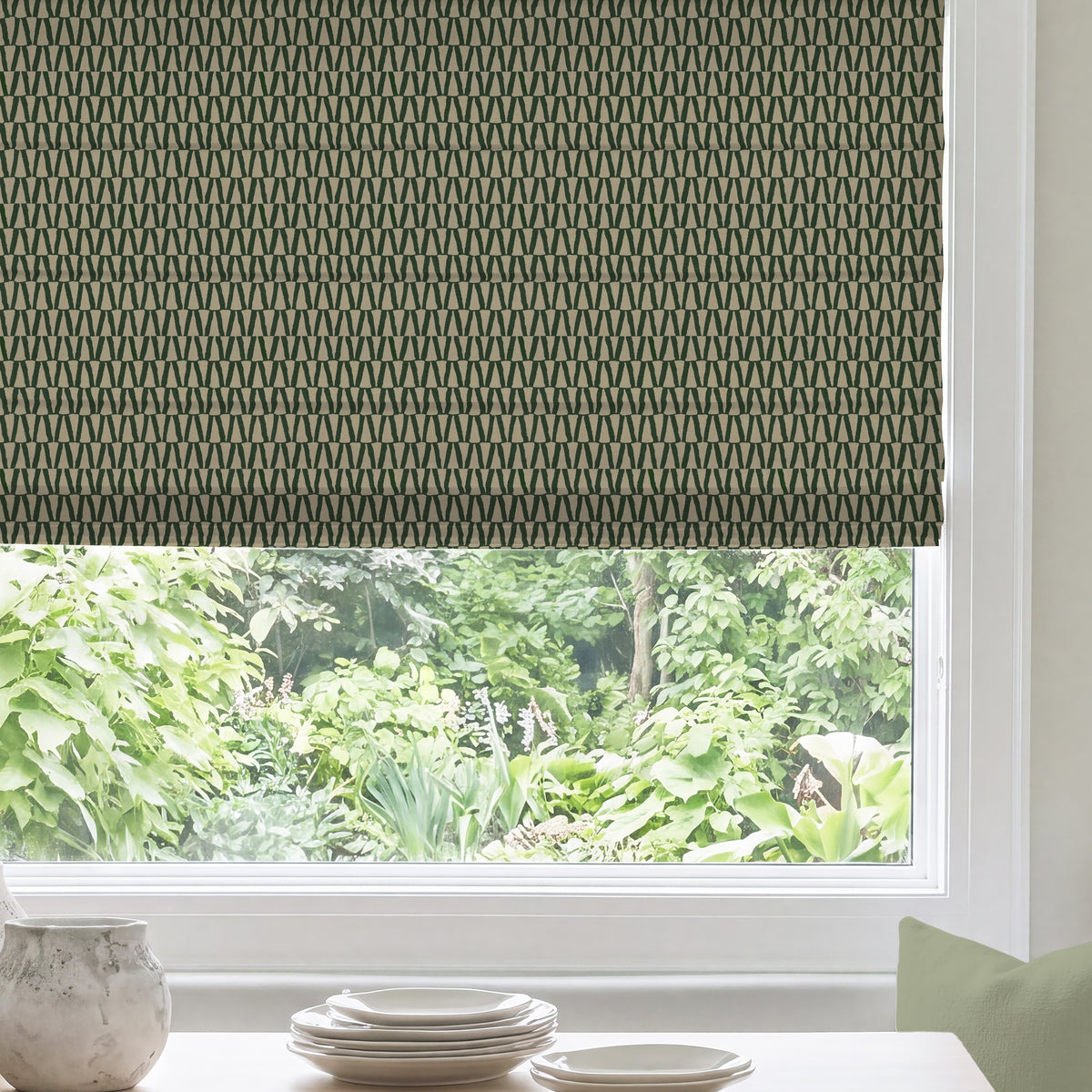 ANTE DECOR Elton Made To Measure Roman Blind Juniper Green