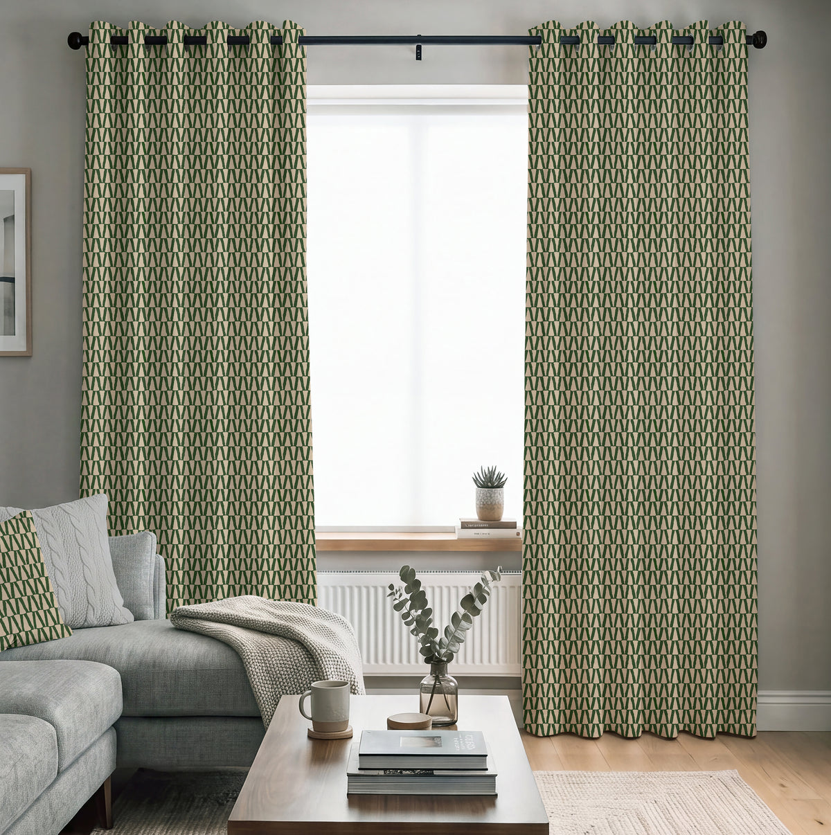 ANTE DECOR Elton Made To Measure Curtains Juniper Green