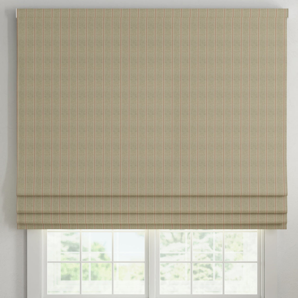 ANTE DECOR Latham Printed Cotton Stripe Made To Measure Curtains Sienna