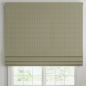 ANTE DECOR Latham Printed Cotton Stripe Made To Measure Roman Blind Blue