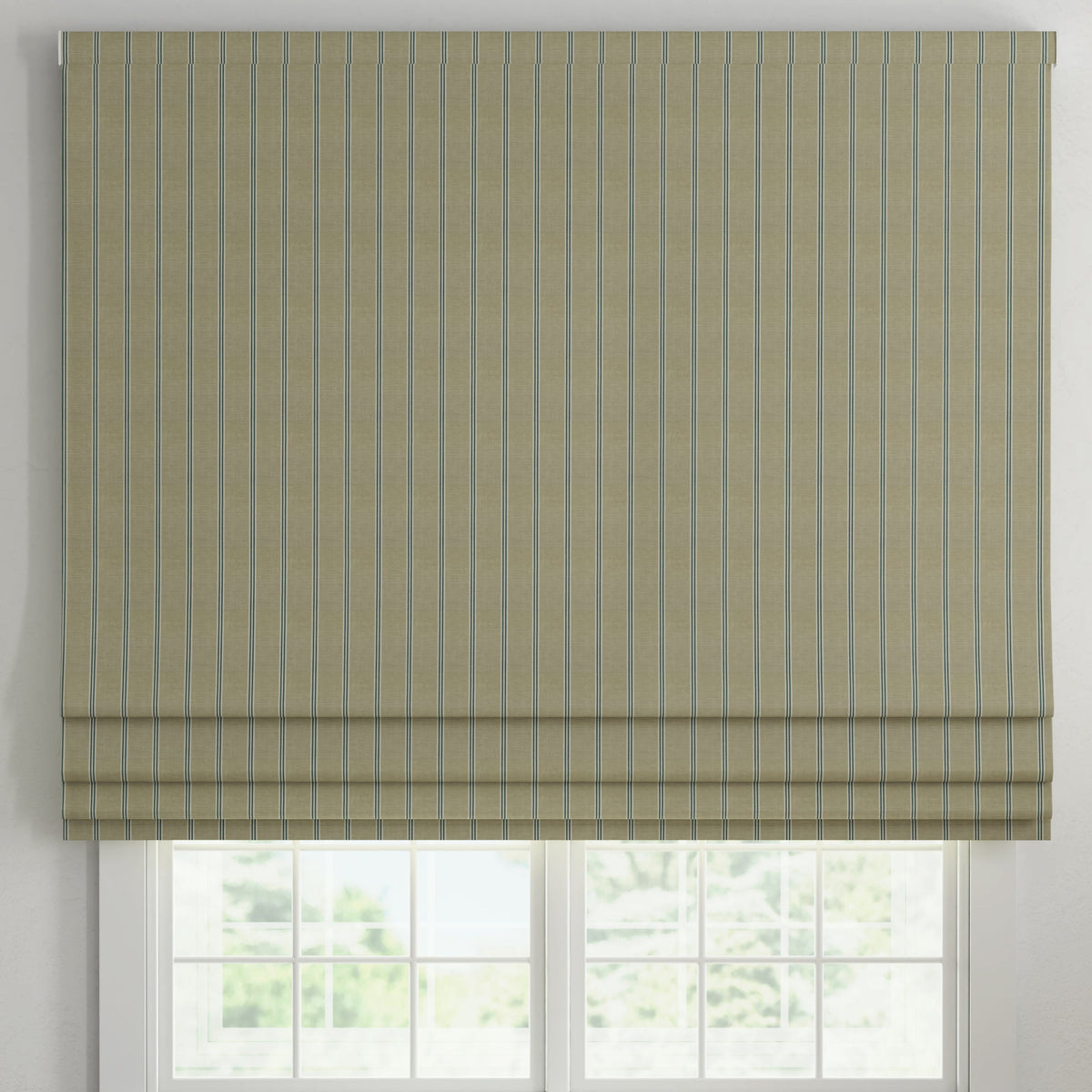 ANTE DECOR Latham Printed Cotton Stripe Made To Measure Curtains Blue