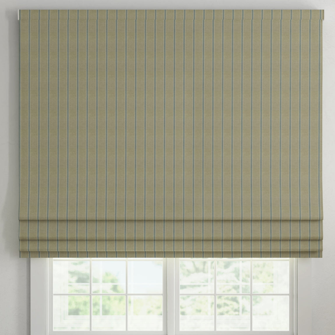 ANTE DECOR Latham Printed Cotton Stripe Made To Measure Curtains Blue