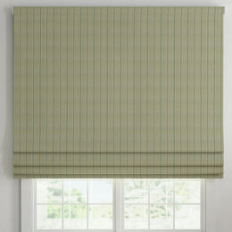 ANTE DECOR Latham Printed Cotton Stripe Made To Measure Roman Blind Green