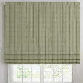ANTE DECOR Latham Printed Cotton Stripe Made To Measure Roman Blind Green