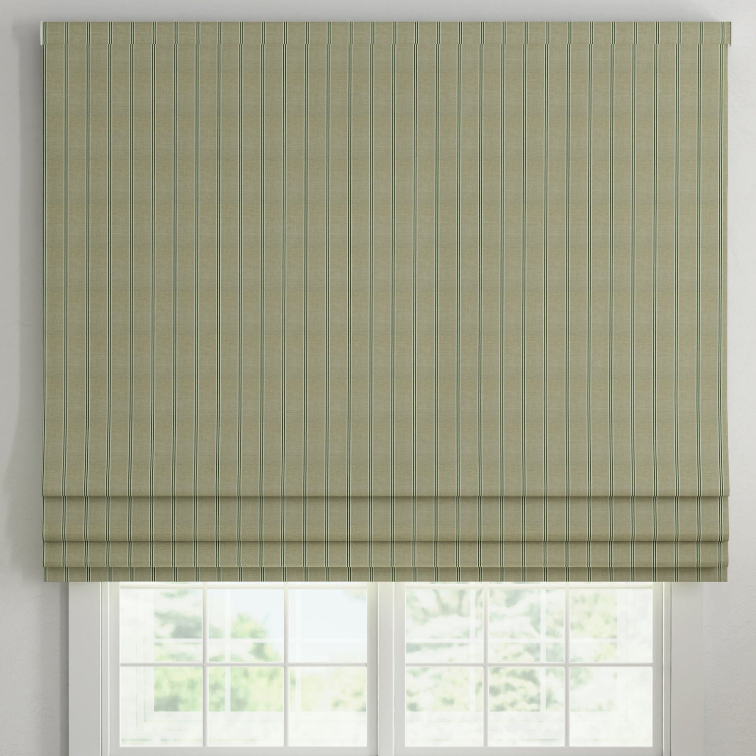 ANTE DECOR Latham Printed Cotton Stripe Made To Measure Curtains Green